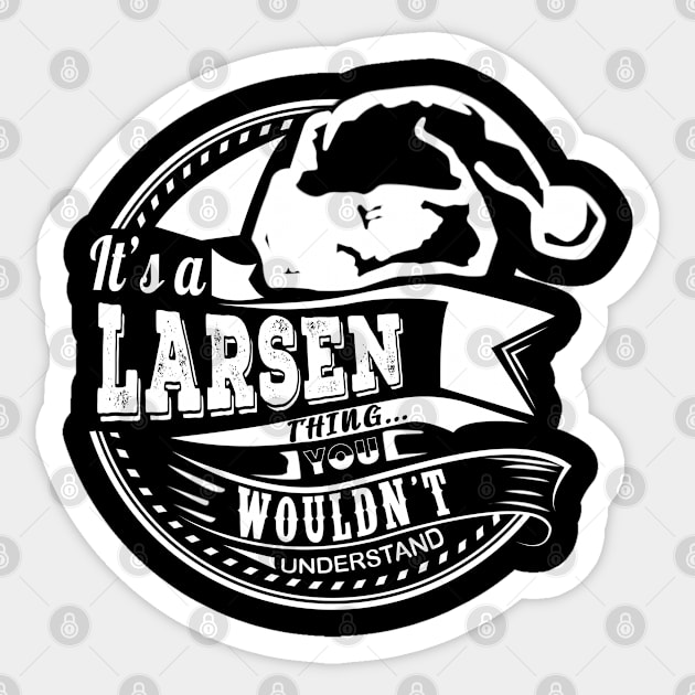 It's a Larsen thing - Hat Xmas Personalized Name Gift Sticker by Cave Store